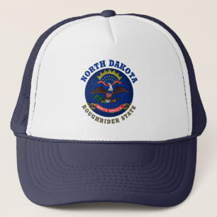 ROUGHRIDER STAATSVLAG VAN NORTH DAKOTA TRUCKER HOE PET