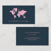 Rougissent la carte rose du monde d'aquarelle sur (Devant / Derrière)