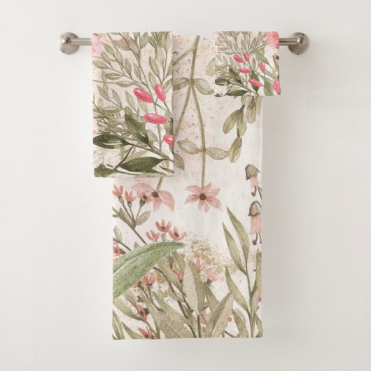 Rougissent l'aquarelle de corail rose de vert (En situation)