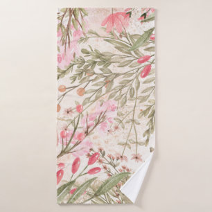 Rougissent l'aquarelle de corail rose de vert