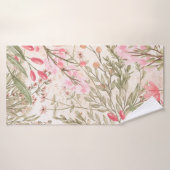 Rougissent l'aquarelle de corail rose de vert (Serviette de bain)