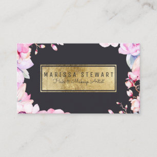 Rougissent le carte de visite floral et noir rose