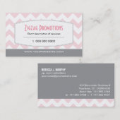 Rougissent le carte de visite rose de Chevron (Devant / Derrière)