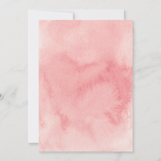 Rougissent le faire-part de mariage floral rose (Dos)