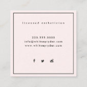 Rougissent les cartes de visite modernes roses (Dos)