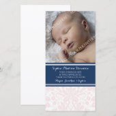 Rougissent les cartes photos de baby shower de (Devant / Derrière)