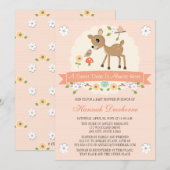 ROUGISSENT LES INVITATIONS DE BABY SHOWER DE CERFS (Devant / Derrière)