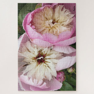 Rougissent les pivoines roses puzzle de 1000