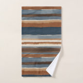 Rouille bleu denim et rayures brunes (Serviette à main)