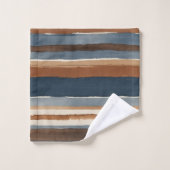 Rouille bleu denim et rayures brunes (Gant de toilette)