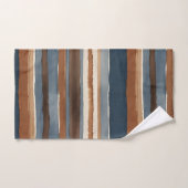Rouille bleu denim et rayures brunes (Serviette à main)