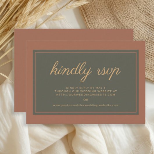 Rouille Brûlé Orange Vert Olive Kindly RSVP