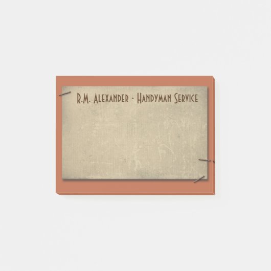 Rouille et bronzage avec agrafes Masculine Post-it (Devant)