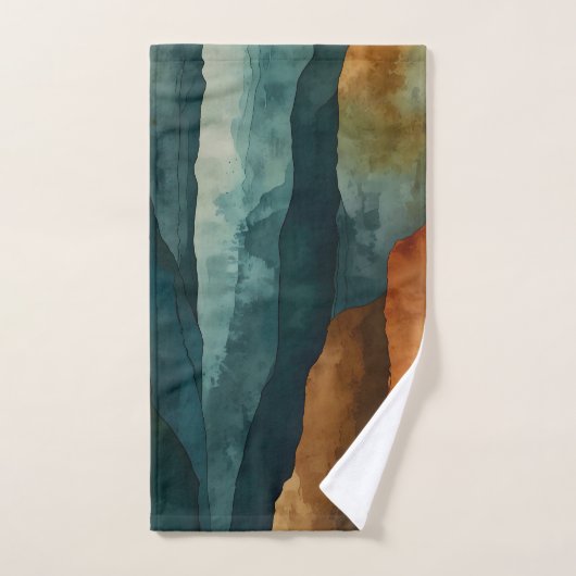 Rouille et Turquoise (Serviette à main)