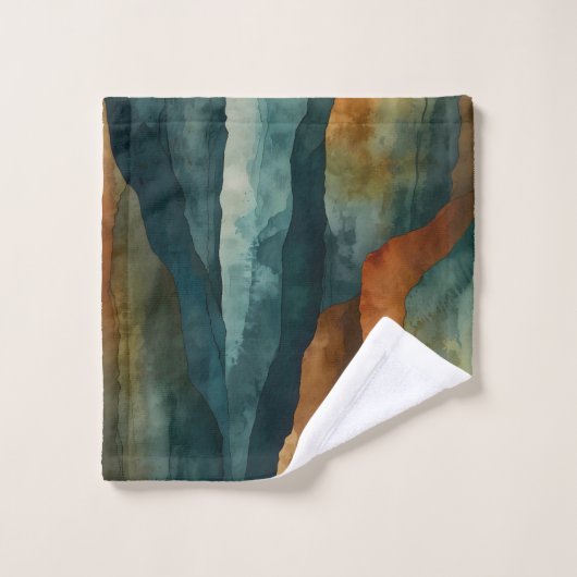 Rouille et Turquoise (Gant de toilette)