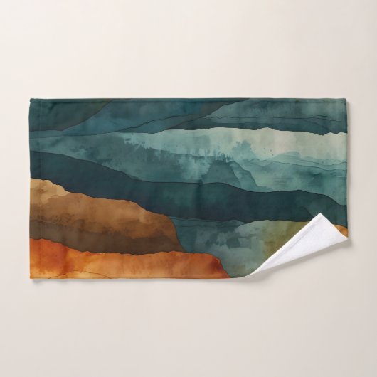 Rouille et Turquoise (Serviette à main)