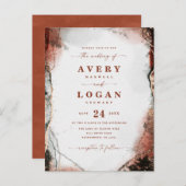 Rouille Ethérée Abstraite et Faire-part de mariage (Devant / Derrière)