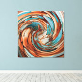 Rouille N Dauphin Abstrait Turquoise contre toile  (Insitu (Plancher de Bois))