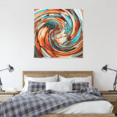 Rouille N Dauphin Abstrait Turquoise contre toile  (Insitu(Chambre))