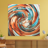 Rouille N Dauphin Abstrait Turquoise contre toile  (Insitu(Salon))