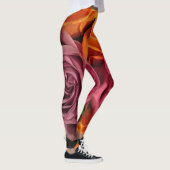 Rouille Orange violet Rose Leggings floraux (Droite)