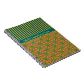 Rouille Tribale rayée, verte, Turquoise : Carnet S (Côté Droit)