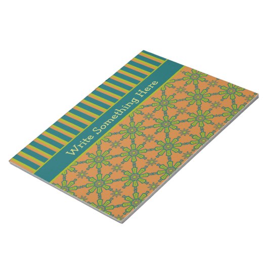 Rouille Tribale, Vert, Bloc-notes Turquoise ou Jot (Incliné)