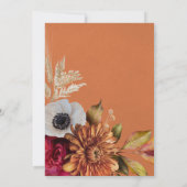 Rouille vintage et Fuchsia Faire-part de mariage (Dos)