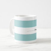 Roule sur tasse à café rayé, aqua (Devant gauche)