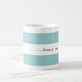 Roule sur tasse à café rayé, aqua (Centre)