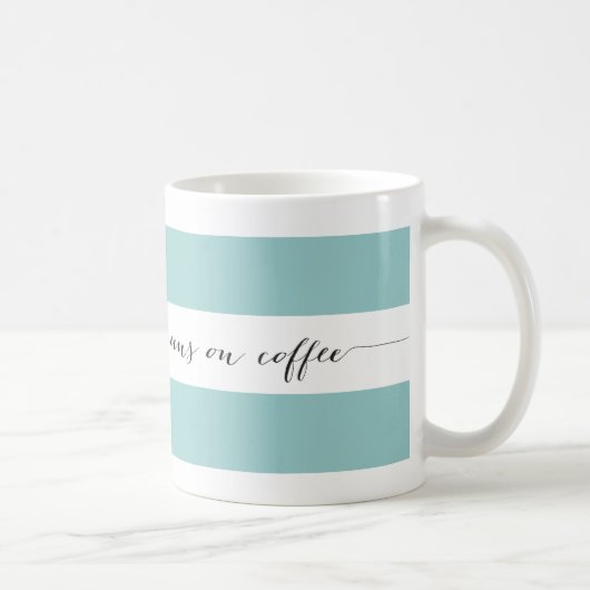 Roule sur tasse à café rayé, aqua (Droite)