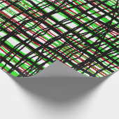 Rouleau à papier cadeau Rouge, Vert, Noir Lignes A (Coin)