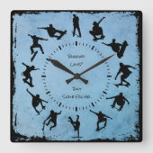 Rouleau Bleu Avec Horloge De Chambre De Patinage (Recto)