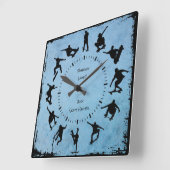 Rouleau Bleu Avec Horloge De Chambre De Patinage (Angle)