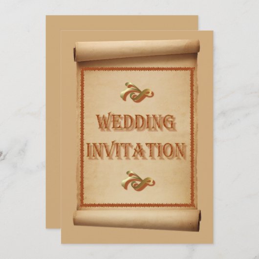 Rouleau de mariage Invitation de mariage (Devant / Derrière)