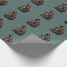 Rouleau de papier cadeau Ours Nordique Vert