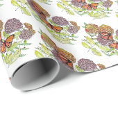 Rouleau de papier cadeau - Papillons monarques (Coin rond)