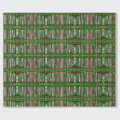 Rouleau de papier cadeau rouge, noir vert (Plat)