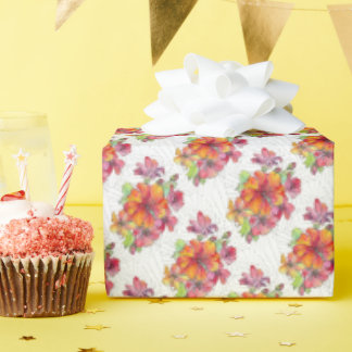 Rouleau de papier pour emballage cadeau - Fleurs a