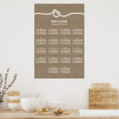 Rouleau Rustique 18 Tables Mariage Tableau de sièg (Cuisine)