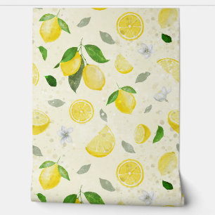Rouleaux de papier peint joyeux et gais au citron