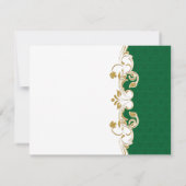 Rouleaux en or blanc vert, carte RSVP Shamrock (Dos)