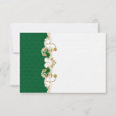 Rouleaux en or blanc vert, carte RSVP Shamrock (Dos)