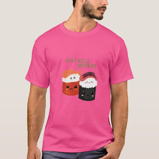 Rouler Avec - T-shirt Kawaii Sushi Pun (Devant)