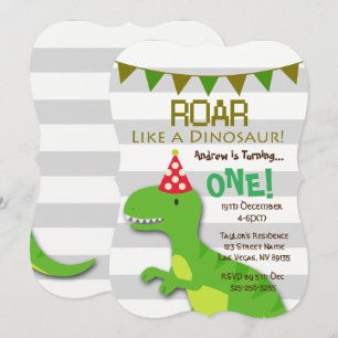 Rouler comme un dinosaure Invitation d'anniversair