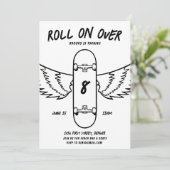 Rouler sur Skateboard Theme Party Invitation (Debout devant)