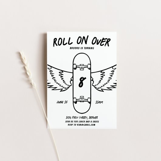 Rouler sur Skateboard Theme Party Invitation