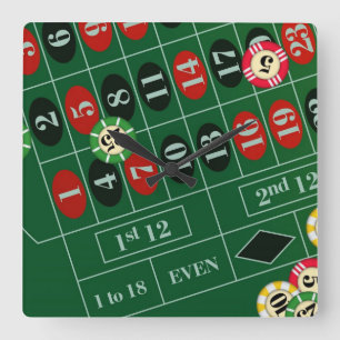 Roulette aangepaste wandklok vierkante klok