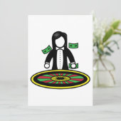 Roulette Dealer Uitnodigingen (Staand voorkant)