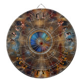 Roulette met aangepaste tekst en bovenste achtergr dartbord (Voorkant)